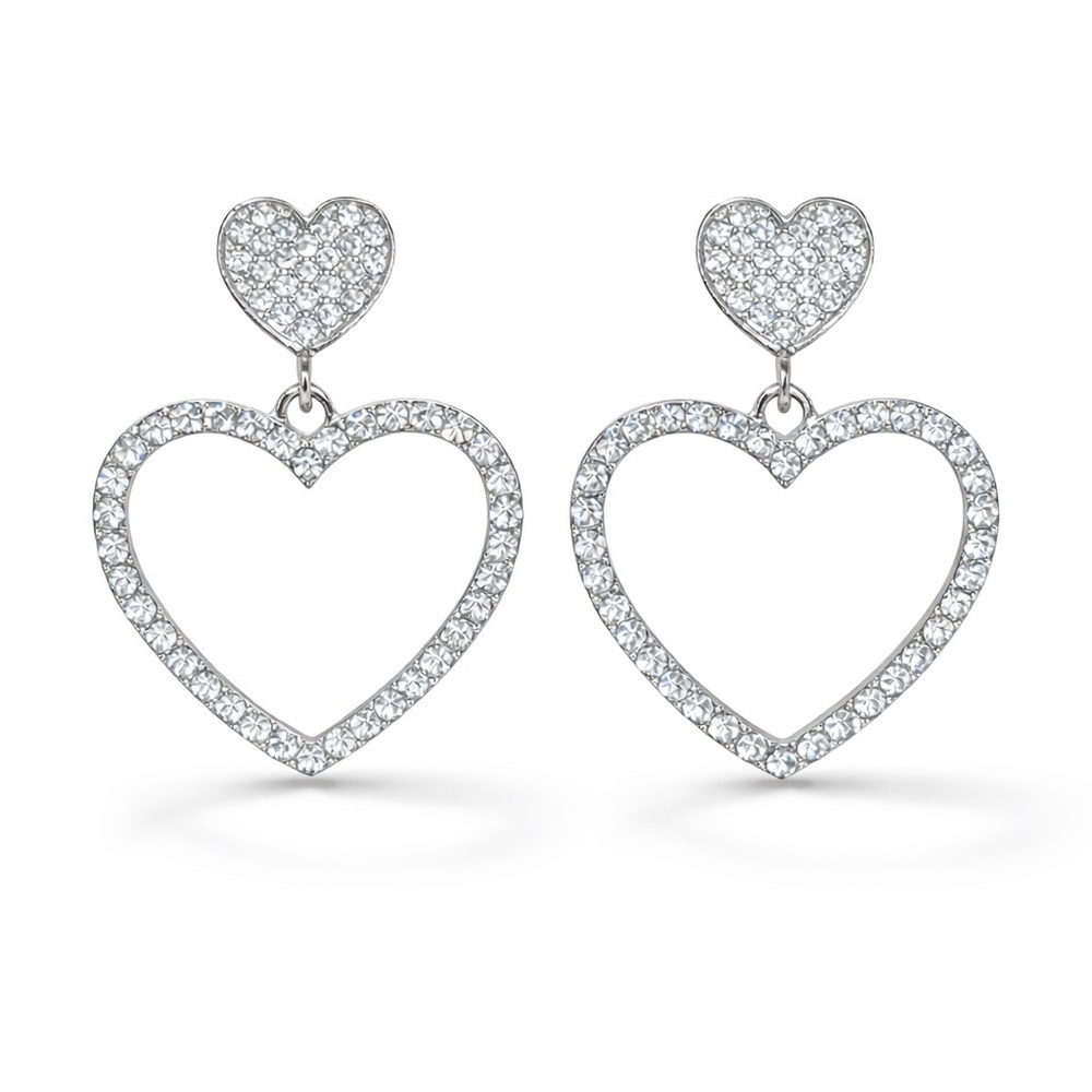⚜️ Elegant Silver Heart Earrings
